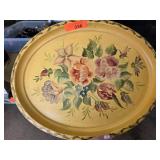 Hand-Painted Floral Metal Serving Trays