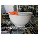 White Ceramic Mixing Bowl with Ribbed Design