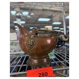 Copper Coal Scuttle with Delft Handle