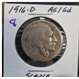 1916-D Buffalo Nickel in Coin Holder