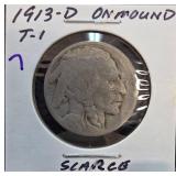 1913-D Buffalo Nickel Type 1 in Holder