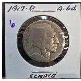 1917-D U.S. Buffalo Nickel Coin