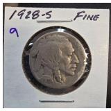 1928-S Buffalo Nickel in Fine Condition