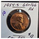1954-S Lincoln Wheat Cent Gem Red