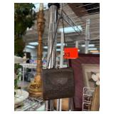 Brown Leather Coin Purse With Chain Handle