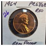 1964 Lincoln Cent Gem Proof PR67/68