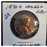 1970s Lincoln Cent MS66+ with Superb Color