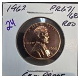 1962 Red Gem Proof Lincoln Cent