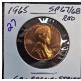 1965 Lincoln Cent Gem Special Strike SP67/68 Red