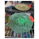 Green Depression Glass Octagonal Plate