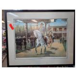 Framed Print 'Man on the Grey Horse' by J. Van Smi