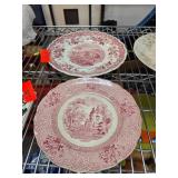 Ridgways and Roselle Red Transferware Plates