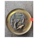 Circular Decorative Brass and Metal Plaque
