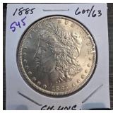 1885 Morgan Silver Dollar, CH. UNC Condition