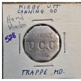 Kirby Utt Canning Co. Token, Trappe, MD