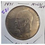 1971 Eisenhower Dollar Coin MS63/64