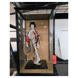 Japanese Doll in Glass Display Case