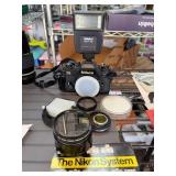 Nikon FG Camera Set with Accessories and Flash