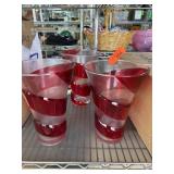 Three Teleflora Gift Red Glass Vases