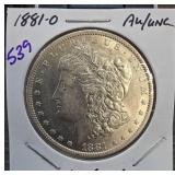 1881-O Morgan Silver Dollar in AU/UNC Condition