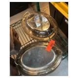 Two Silver-Plated Serving Dishes With Lids