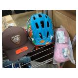 Brown Philmont Cap, Kids' Helmet, and Pink Shoes