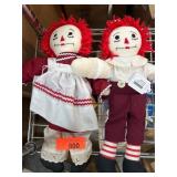 Raggedy Ann and Andy Dolls in Red and White