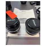 Nikon Camera Lenses with Caps and Accessories
