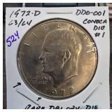 1972-D Eisenhower Dollar with Doubled Die