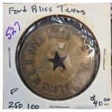 Fort Bliss, Texas Trade Token