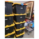 5 Black Storage Bins with Lids
