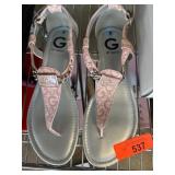 G by Guess Pink Patterned Thong Sandals