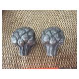 Two Metal Artichoke Drawer Pulls