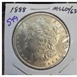 1888 Morgan Silver Dollar MS64/63