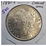1881-S Morgan Silver Dollar in Choice Uncirculated