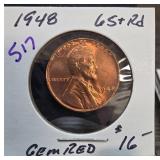 1948 Lincoln Wheat Penny Gem Red