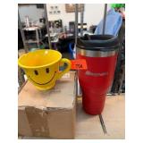 Snap-on Travel Mug and Smiley Face Cup