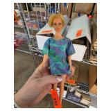 Blonde Vintage Doll with Printed Dress