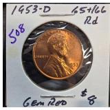 1953-D Lincoln Wheat Cent Gem Red