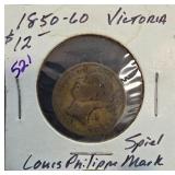 1850-1860 Victoria Louis Philippe Mark Coin