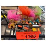 Four Vintage Troll Dolls with Colorful Hair