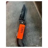 Folding Knife with Black Handle and Blade