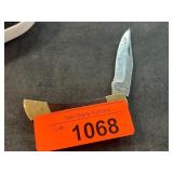 Folding Pocket Knife with Brass and Wood Handle