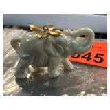 Ivory-Colored Elephant Charm with Gold-Tone Accent