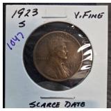 1923-S Lincoln Wheat Penny in a Coin Holder