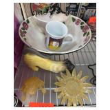 Decorative Items Including Painted Dish and Mug