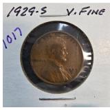 1929-S Lincoln Wheat Cent in Very Fine Condition