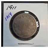 1911 Liberty Head Nickel in Card Holder