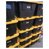 Five Black Storage Totes With Lids