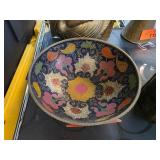 Decorative Brass Bowl with Floral Design